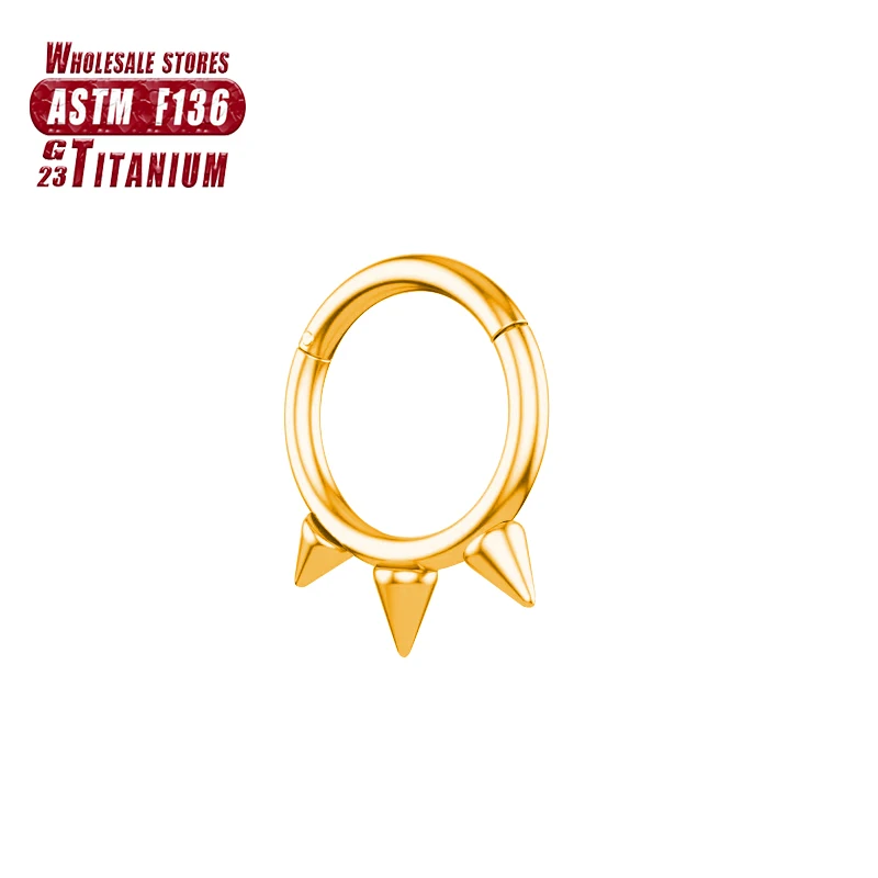 F136 Titanium Septum Ring Hoop Piercing Nose Rings Cone Spike Piercing Helix Cartilage Clicker Tragus Earrings Body Jewelry