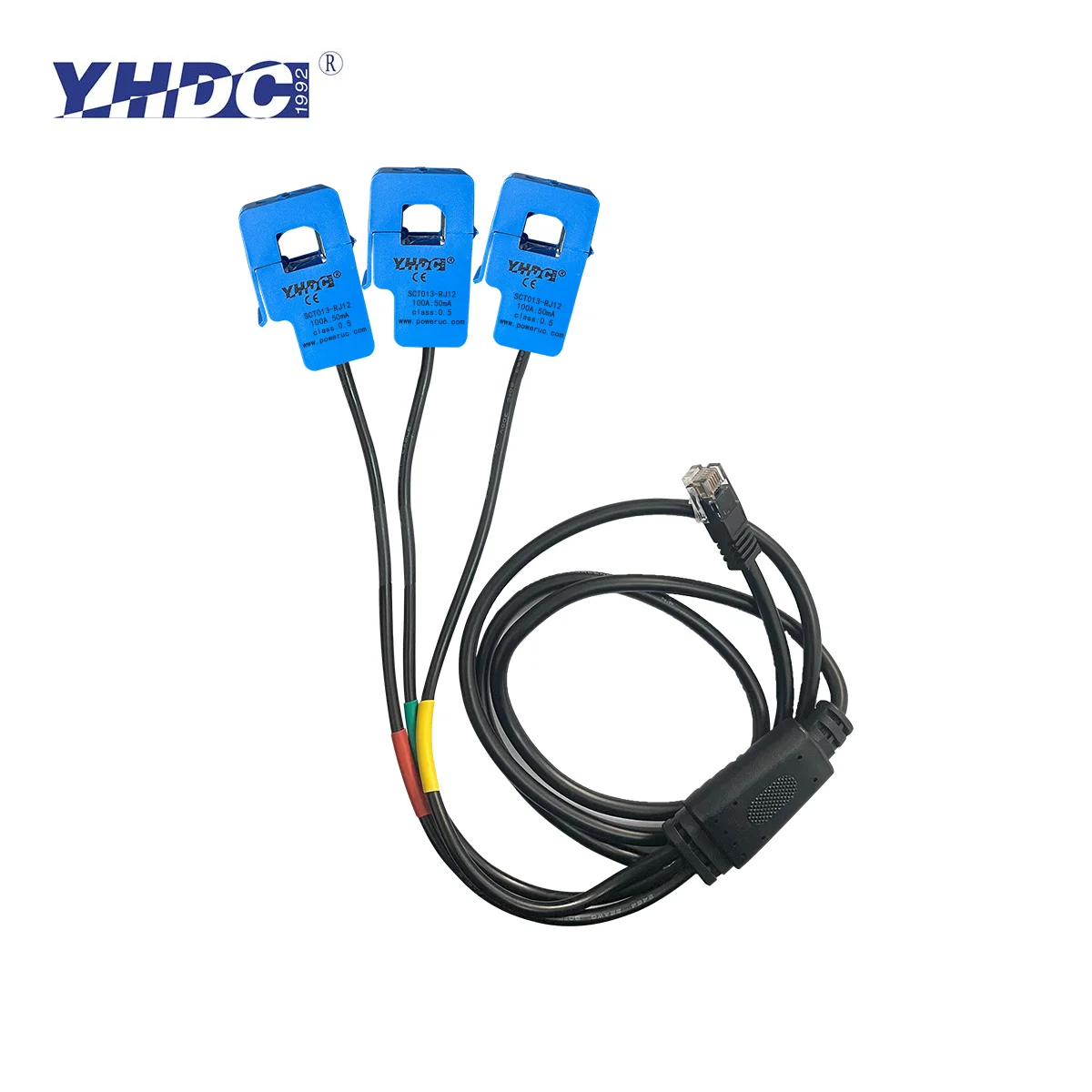 

YHDC 3-SCT013-RJ12 50A/100A Выход 50 мА Точность 1% Подвеска Датчик тока с разделенным сердечником Трансформатор переменного тока