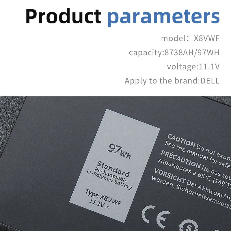 Imagem -05 - Suozhan-bateria do Portátil para Dell Dell Cj2k1 09fn4 Dknkd Latitude 14 7404 E5404 E7404 E7404 11.1v 65wh 97wh X8vwf 5xt3v 4xkn5