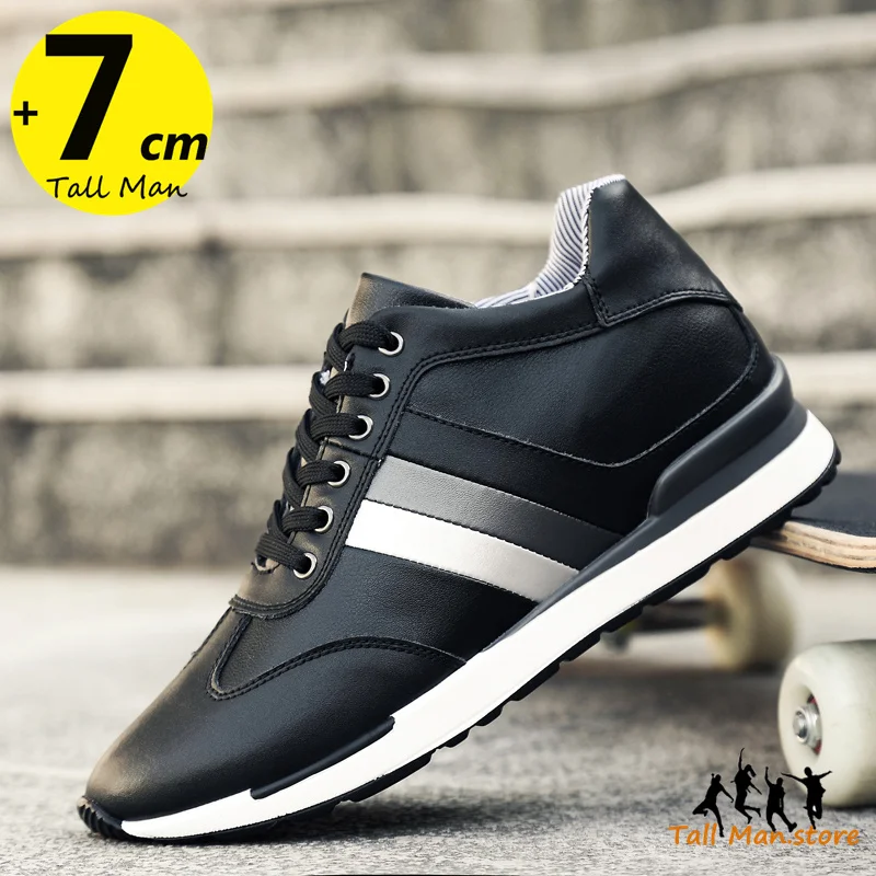 Sepatu Lift pria, sneaker Lift tinggi, Sol dalam penambah tinggi, ukuran Plus 37-44