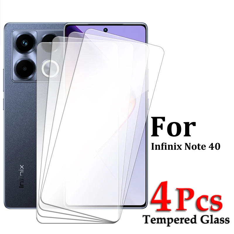 

2/3/4PCS For Infinix Note 40 Glass For Infinix Note 40 4G Screen Protector Transparent HD Protective Tempered Glass For Note 40