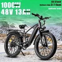 X26 Electric Bike 1000W Motor 48V13Ah Lithium Battery Hydraulic brake City Ebike Adult Mountain 26*4.0 Fat Tire Electric Bicycle