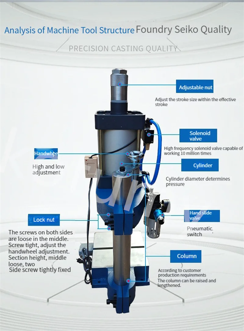 Bench Pneumatic Press Pneumatic Punch 110/220V Mechanical Press Pneumatic Machinery Punching