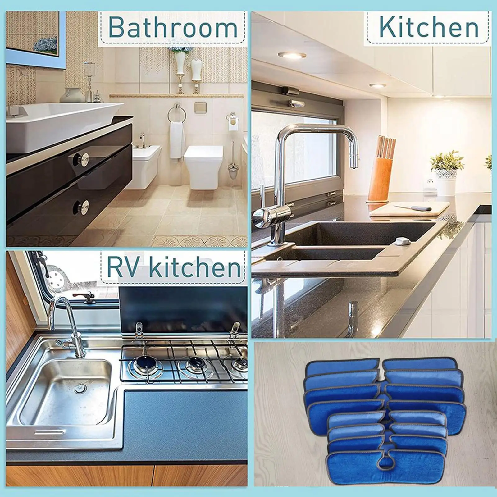 Kitchen Sink Sink Draining Pad Behind Faucet Reusable Countertop Faucet Catcher Mat Restaurant