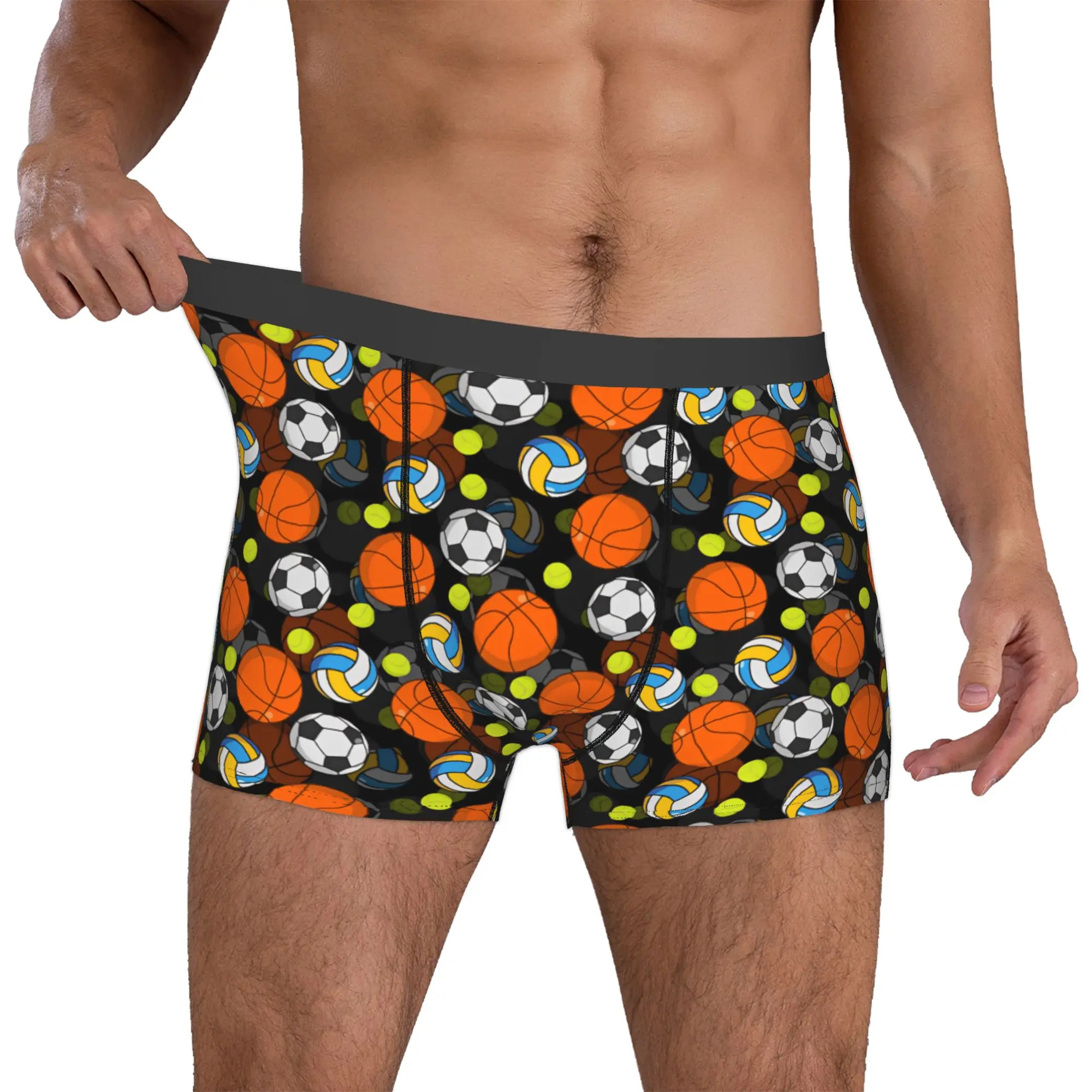 Male Novelty Soccerly Basketball Footbally Volleyball Underwear Tennis Ball Boxer Briefs Stretch Shorts Panties Underpants