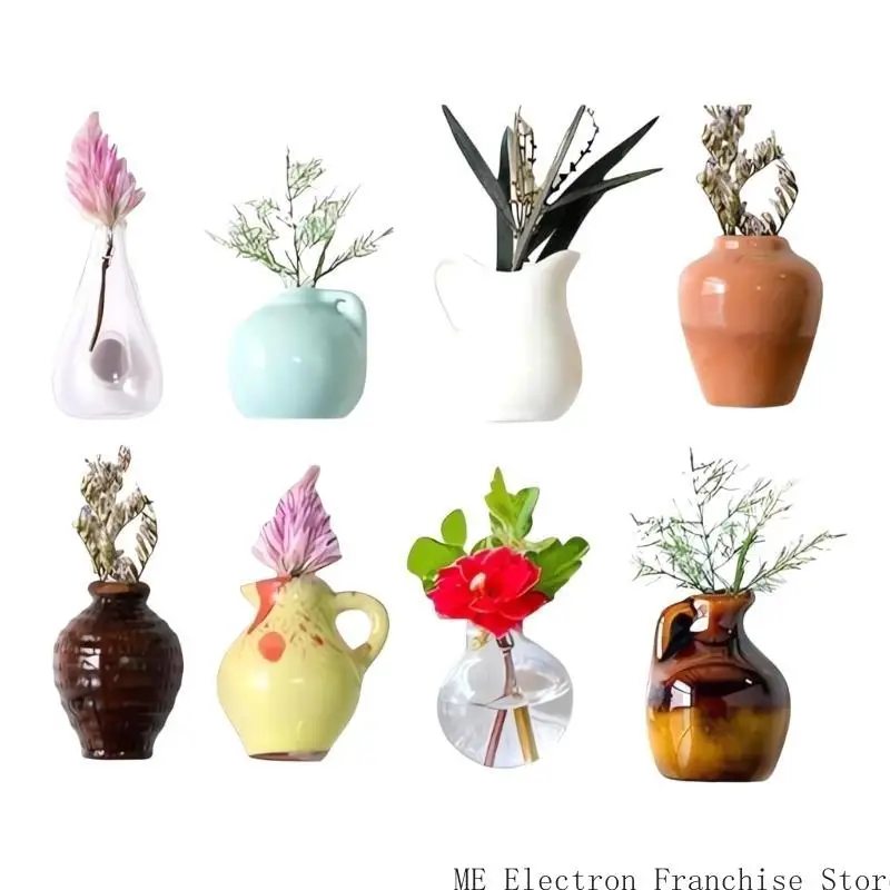 T5ea 8pcs mini vasi magneti gemme vasi magneti in ceramica magnetica per frigo e ufficio