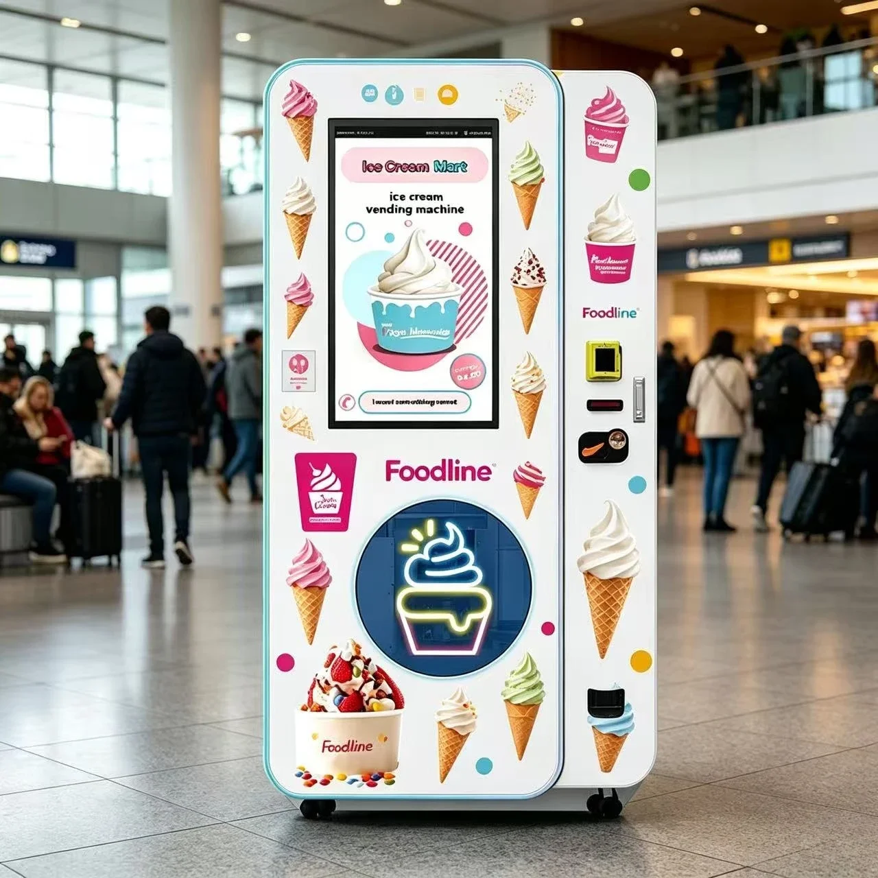 FL Hot Sale Commercial Soft Ice Cream Vending Machine Supplier with Multi Flavor Topping Juice Dispenser Automated Frozen Treat
