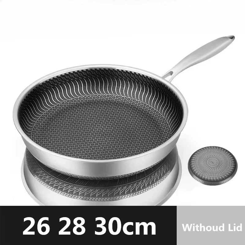 3-Ply Non Stick Frying Pan Hybrid Plus Stainless Steel Pan Skillet PFOA Free Chef Egg Pan Cookware Induction Compatible