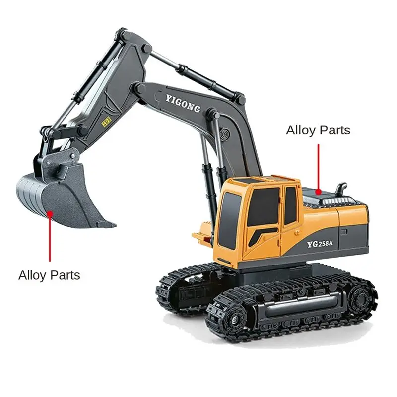 T84C-1:24 حفارة التحكم عن بعد 11 قناة 2.4G التحكم عن بعد لودر أطفال بالريموت كنترول #3