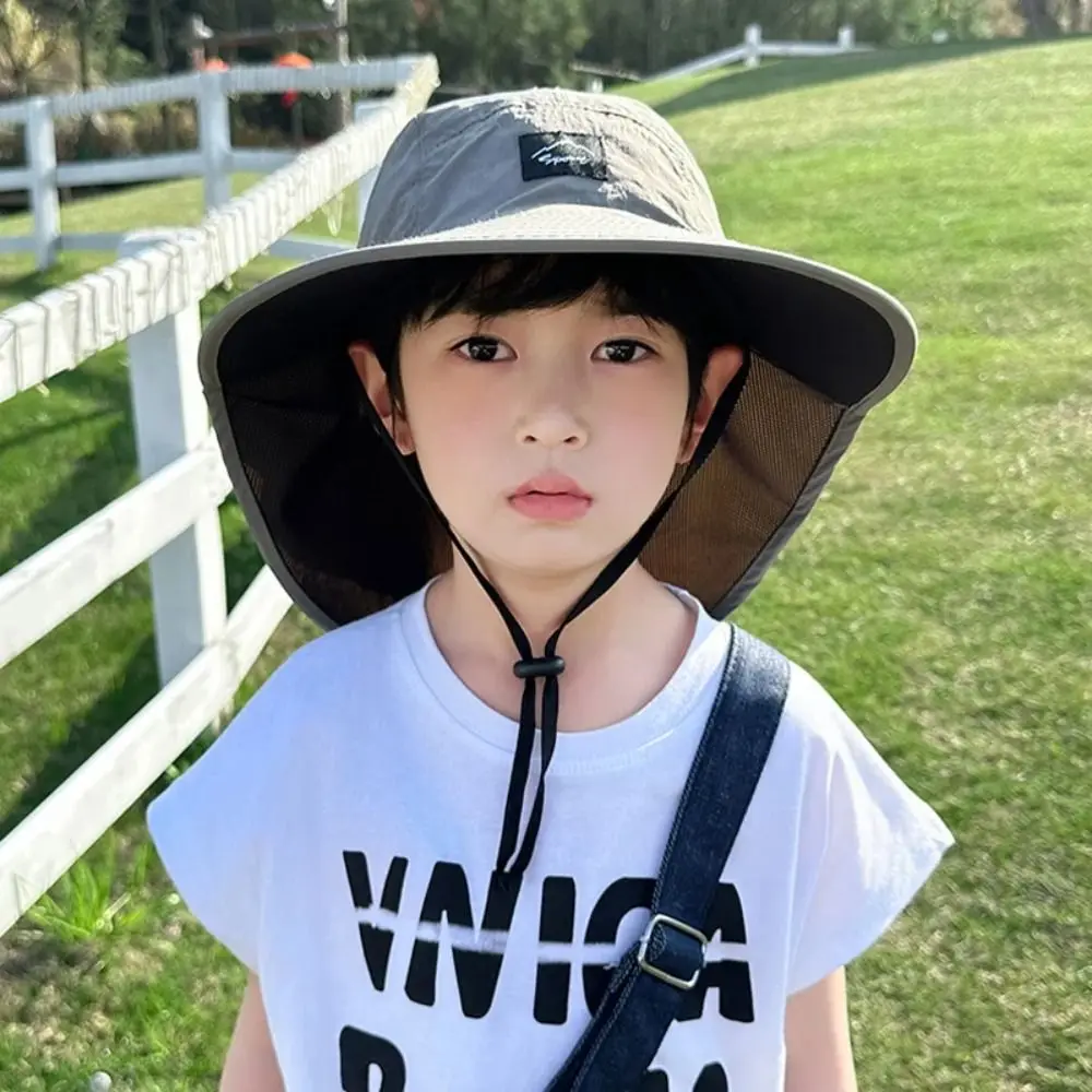 Topi anak-anak syal besar, topi pantai anak-anak, topi Anti UV, topi ember, topi tabir surya, penutup telinga leher, topi musim panas, topi anak-anak