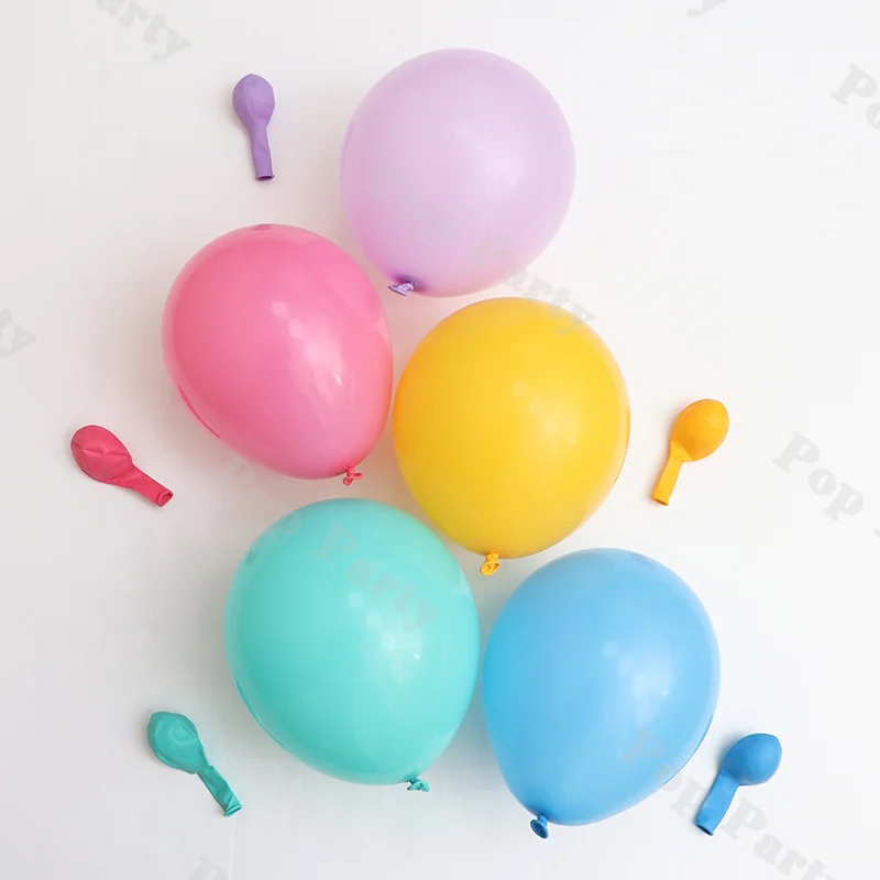 4-16ft Latex Balloon Set DIY Colorful Birthday Balloons Light Blue Pink and Yellow Balloon Chain for Gender Reveal Party Decor