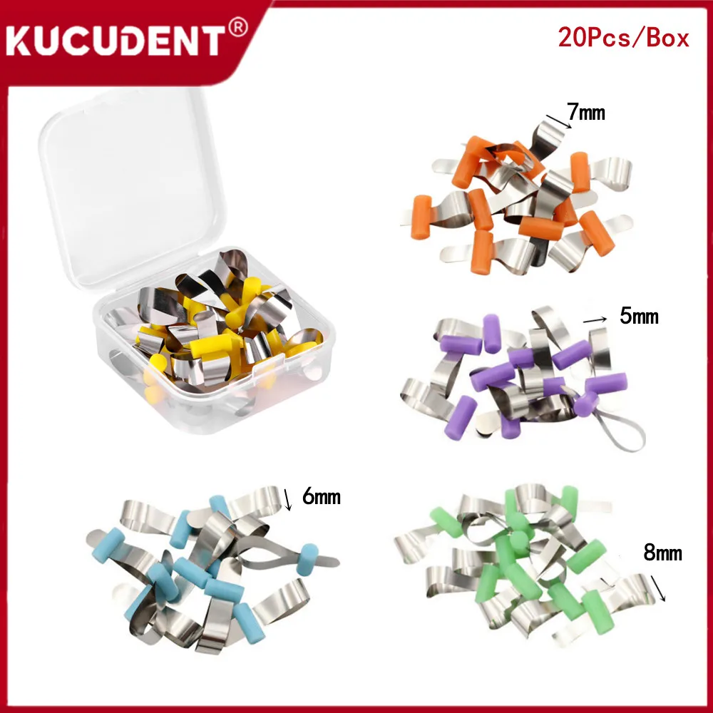 

20pcs/Box Dental Orthodontic Forming Sheet Sectional Contoured Metal Matrices Matrix Bands with Positioning Locker Dentist Tools