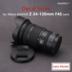 Z 24-120 F4S / 24120F4 Piel de lente Premium, calcomanía de piel para Nikon NIKKOR Z 24-120mm f/4 S, cubierta protectora de lente, película adhesiva