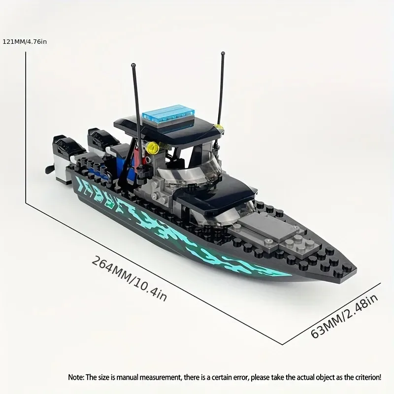 89 elementów Moc Policja Miejska SWAT Czarny Kamuflaż Motorówka Szybka Łódź Szturmowa Model, Małe Akcesoria do Zabawek z Klocków Konstrukcyjnych