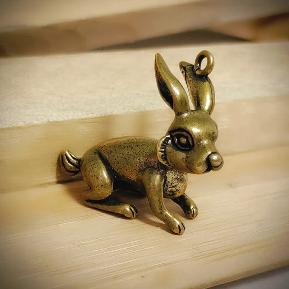 

3pcs Copper Rabbit Keychain Charm Vintage Style Pendant Hanging Decoration Diy Jewelry Craft Accessory Retro Bag Charm Adorable