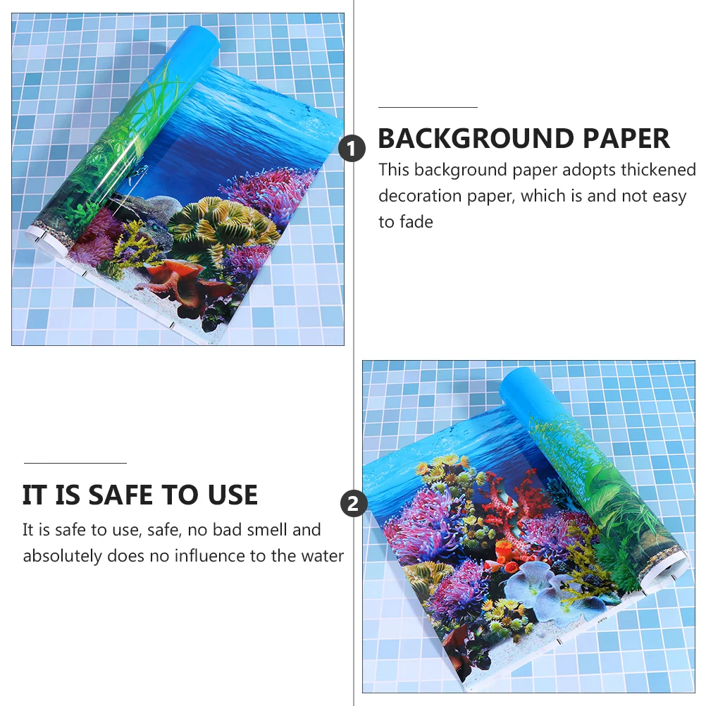 Wallpaper Double Sided Fish Tank Background Decor Aquarium 3d Stickers 80X42CM Thick Film Turtle Landscape Backdrop