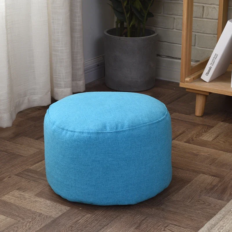 Small round bean bag sofa cover waterproof game bed chair seat bean bag solid color lazy chair sofa cotton linen footstool WF919