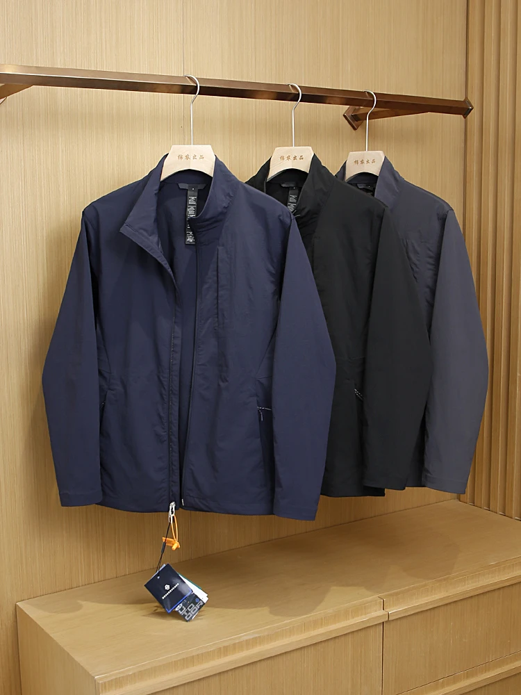 

Changfengzhou Men's Casual Outdoor Commuting Jaet Stand Collar Soft ell Coat Anti Scratch Wear Resistant Water Repellent