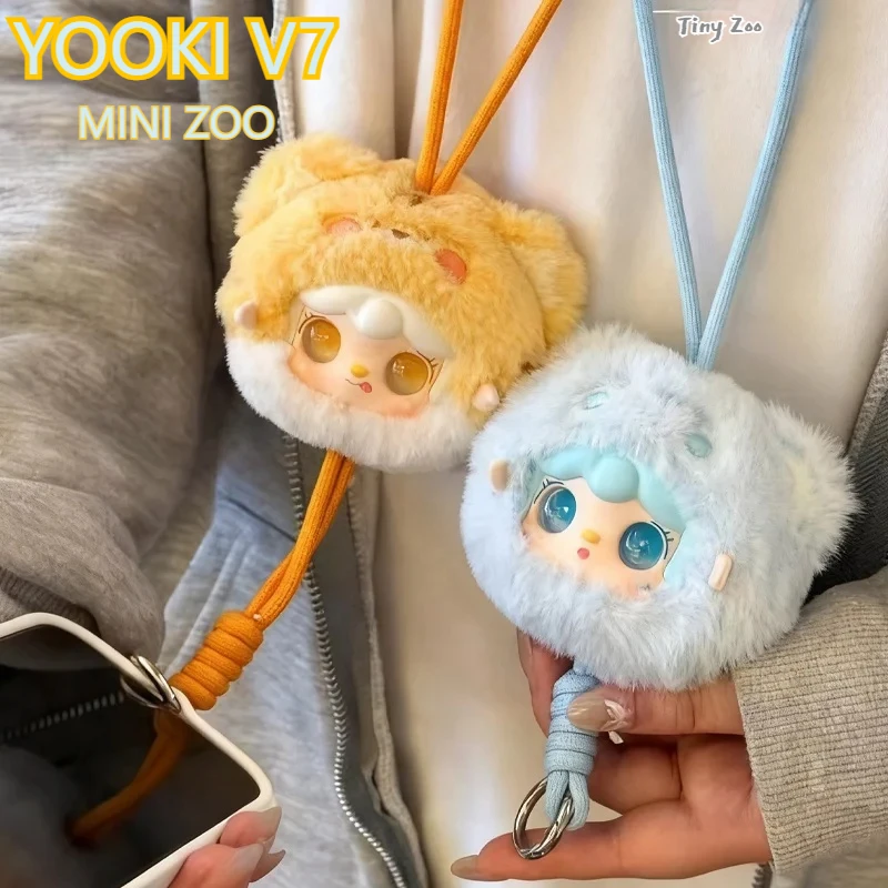

Новинка 2024 года Yooki V7 Mini Zoo Series, плюшевая слепая коробка, милый мини-шнурок для телефона с головой животного, креативный забавный кулон, детская игрушка-сюрприз, подарок