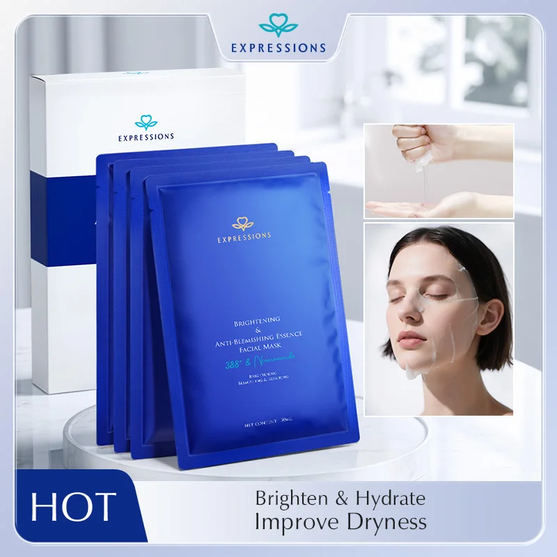 

EXPRESSIONS BRIGHTENING & ANTI-BLEMISHING ESSENCE FACIAL MASK CRYSTAL CLEAR AND RADIANT, HYDRATED AND PLUMP