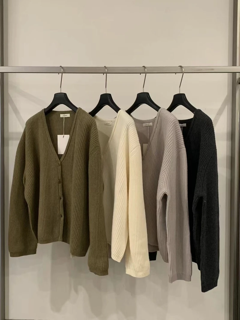 

Свободный крой V-Ne вязаный кардиган Long Sve, осенне-зимний свитер на пуговицах, пальто для женщин, удобное универсальное верхнее пальто...