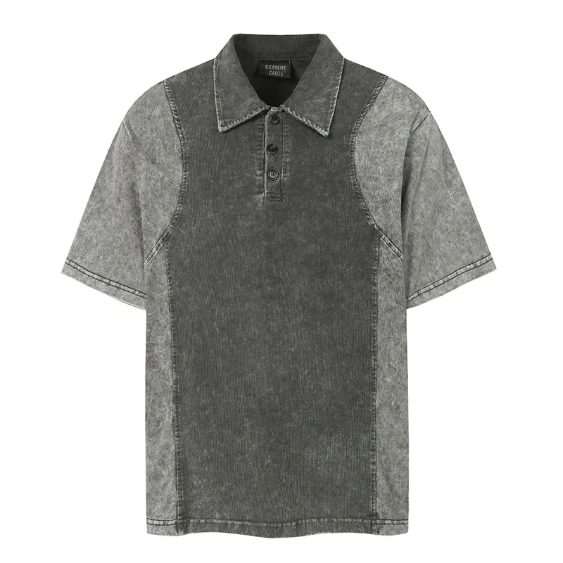 

Винтажная футболка в стиле хип-хоп, уличная одежда, топ с эффектом потертости и пэчворком в стиле Харадзюку для мужчин