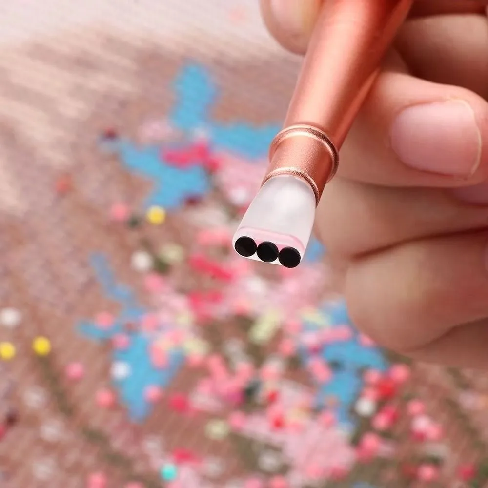 Handmade Alloy Crystal Point Drills Round Square Diamonds DIY Diamond Painting Tools Set Interchangeable Tips Home