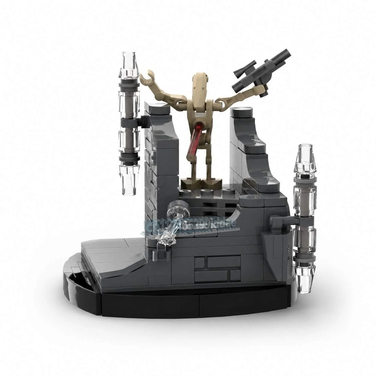 141PCS Empire Sniper Scene Diorama MOC Custom Puzzle Architecture DIY Assembly Model Toy Building Blocks Creative Gift Display