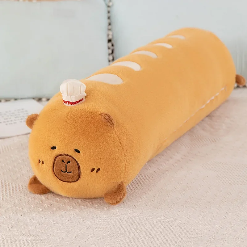 Kawaii Capybara Bread Plush Pillow Cute Food Plushie Doll Soft Funny Baguette Croissant Capibara Toy Stuffed Animals Toy Gift