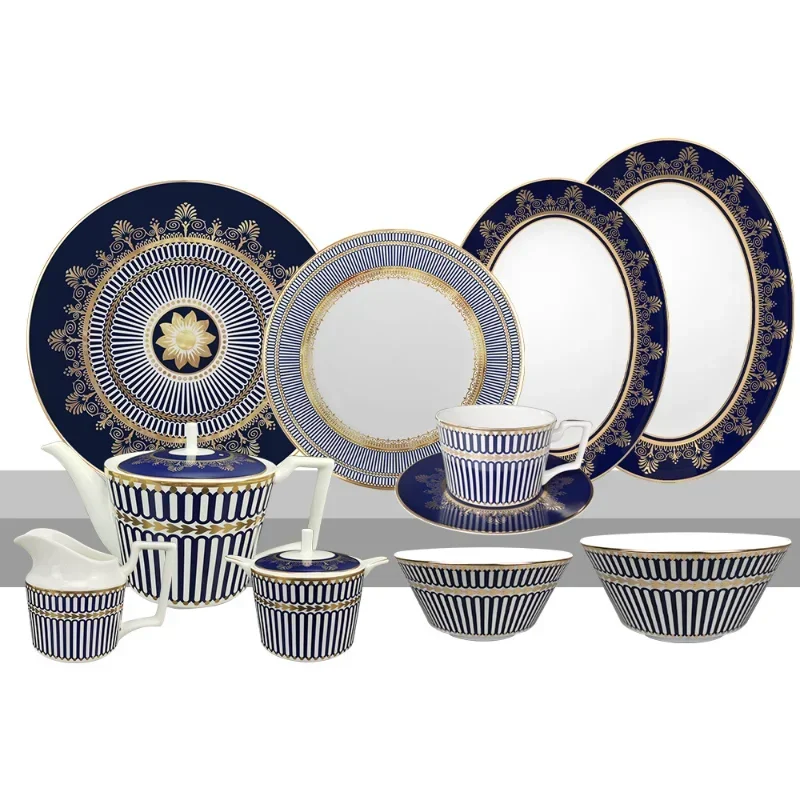 

European retro light luxury, bone china dinner plate, hotel restaurant home, fruit steak plate