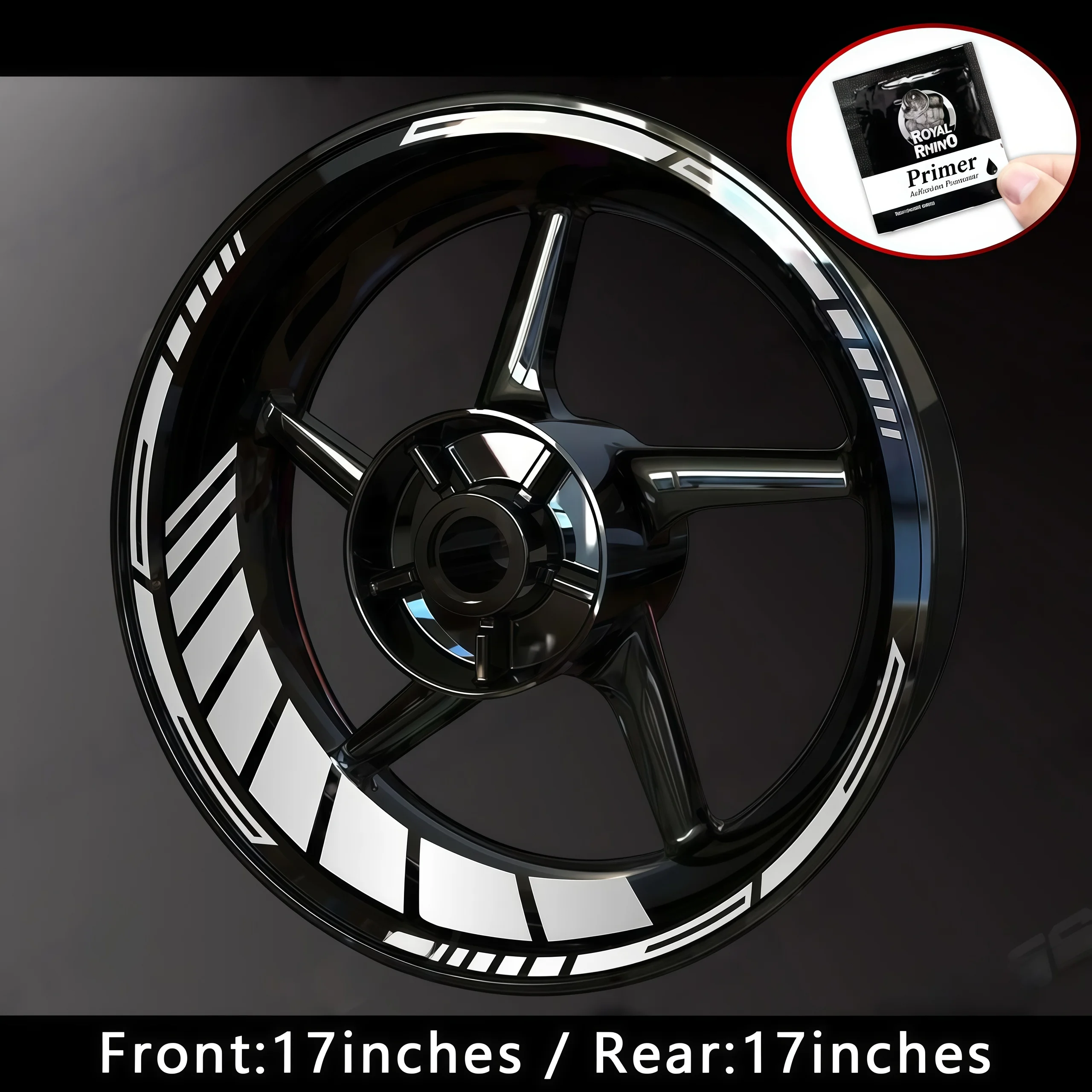 16 stks/vel voor 17in Motorfiets Hub Stickers Streep Waterdichte Vinyl Decals voor YAMAHA Honda Kawasaki Suzuki BMW KTM Triumph