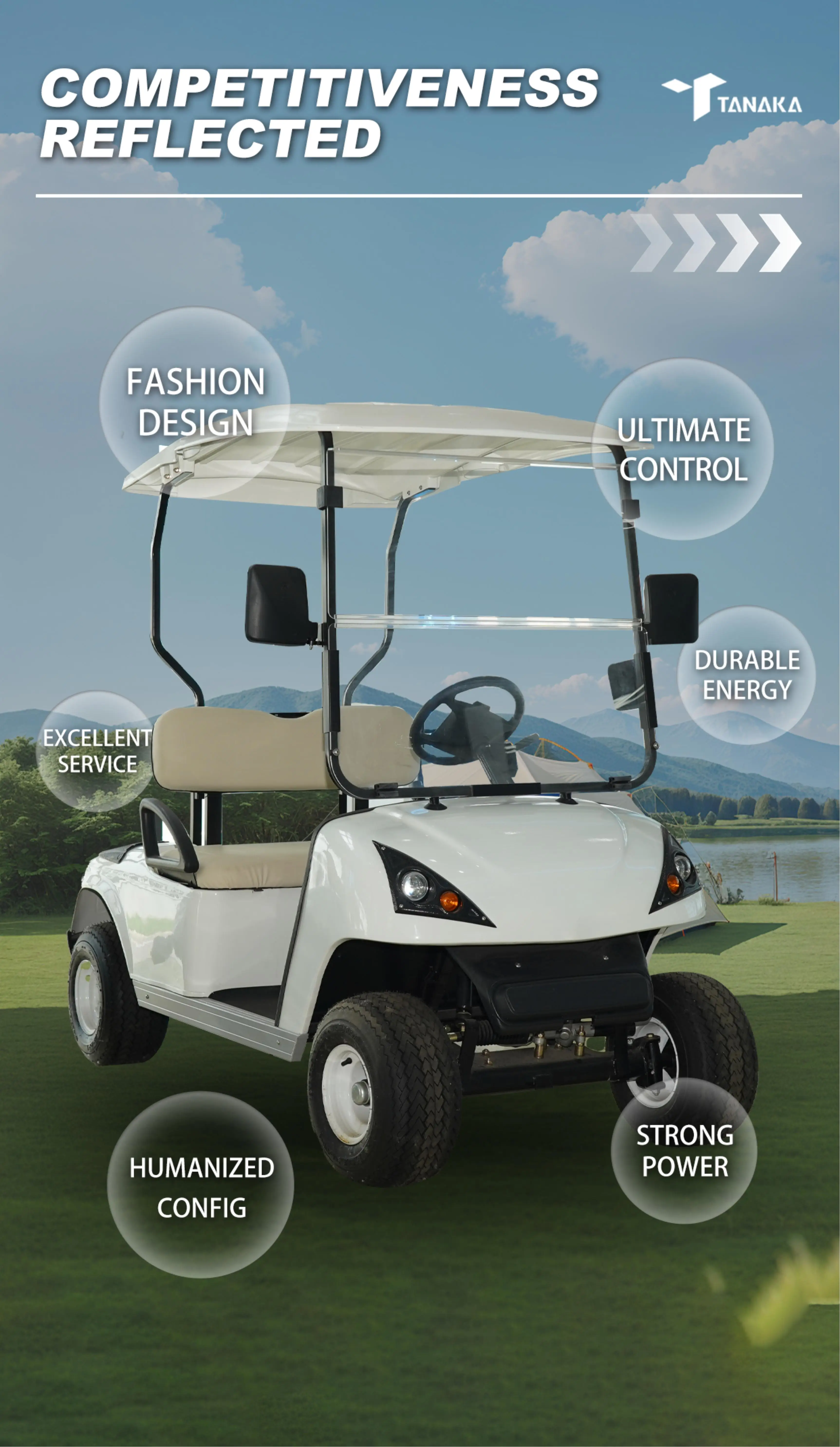 Carrello da golf elettrico a 2 posti omologato CEE più venduto Carrello da golf elettrico fuoristrada Buggy Club Car per golfisti e parti