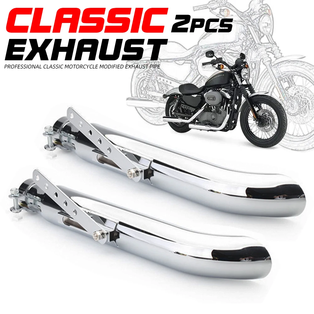 Universal Retro Motorcycle Exhaust Muffler for CG125 SR400 CB500 VT500 CM300 CM500 Cafe Racer