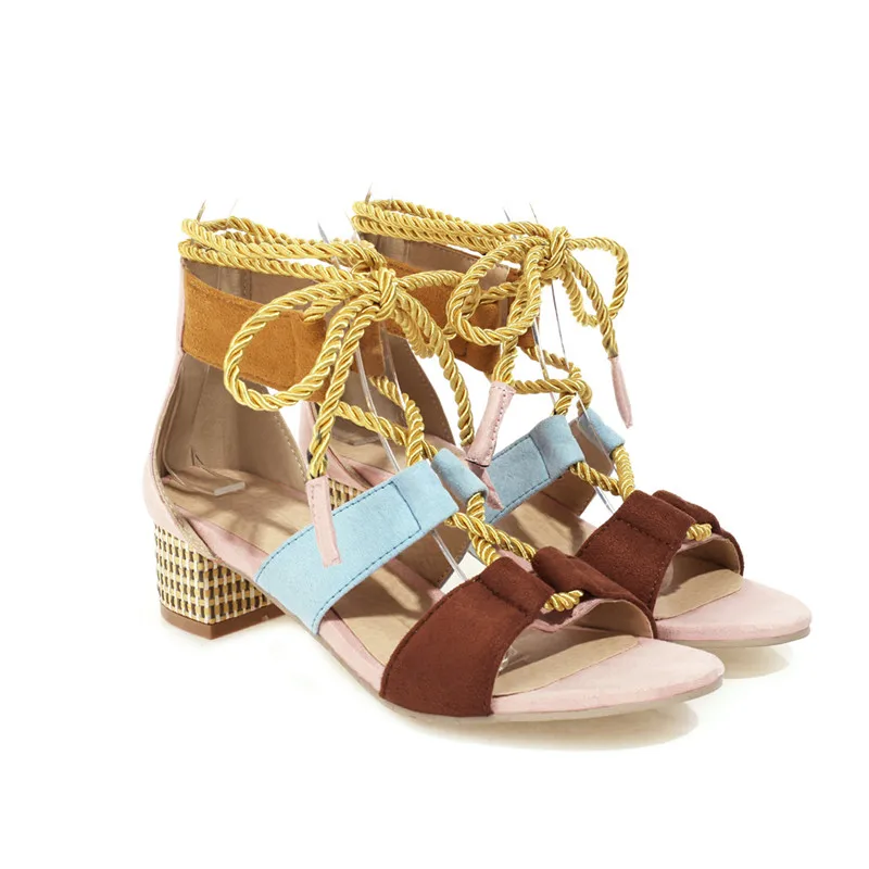 Ladies Sexy Sandals Lace-up Sandals Twine Gladiator High Heel Sandals Ladies Open Toe Fashion High Heels Summer Shoes Ladies New