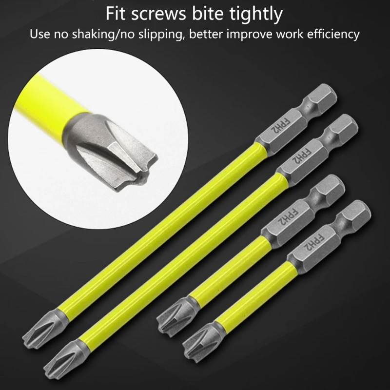 5Pcs Strong Magnetic Cross Flat Head Screwdriver Bit 65mm 110mm Electric Screw Driver Drill Bit Screwdriver Bit Set