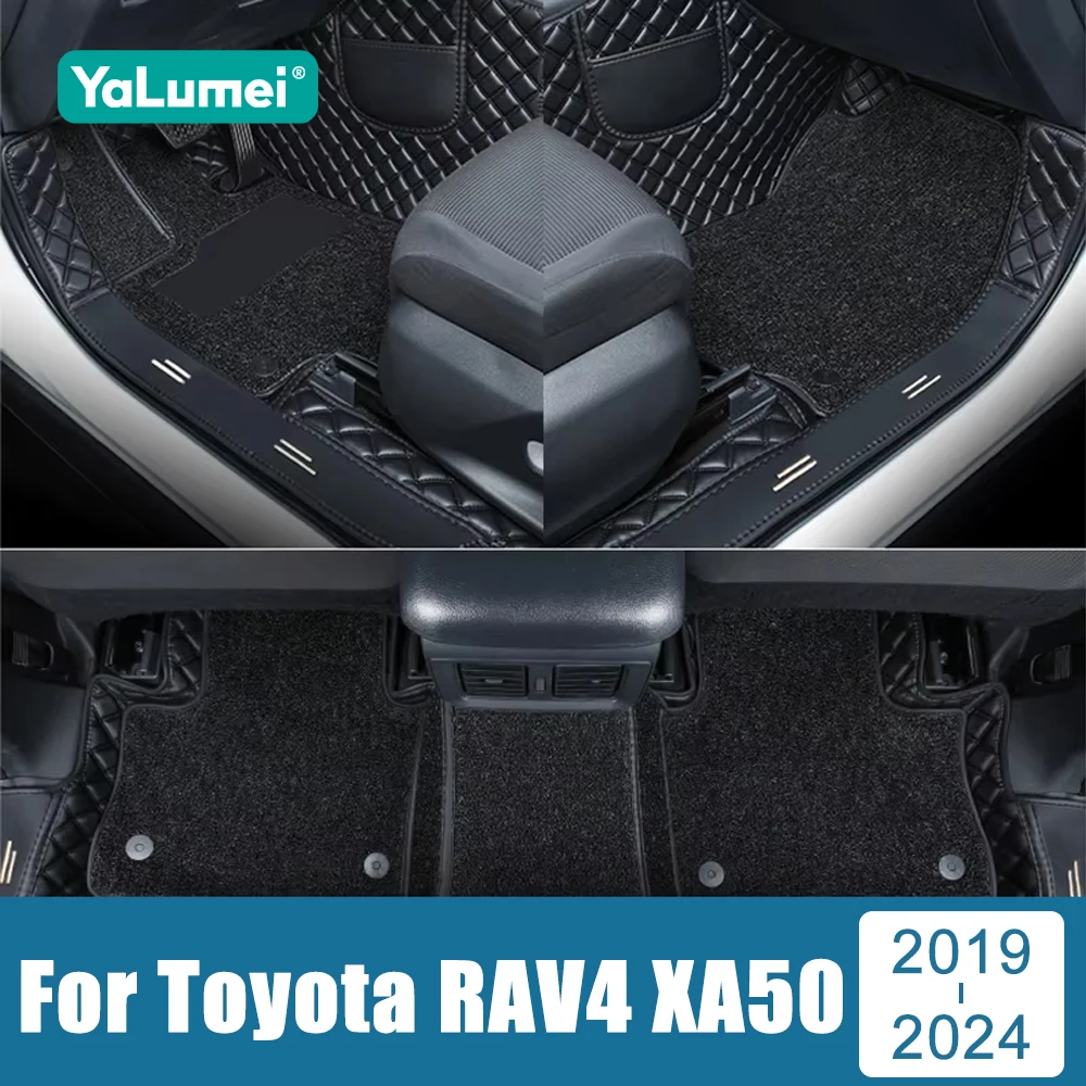 For Toyota RAV4 2019 2020 2021 2022 2023 2024 RAV 4 XA50 Hybrid LHD Custom Made Leather Car Floor Mats Carpets Rugs Foot Pads