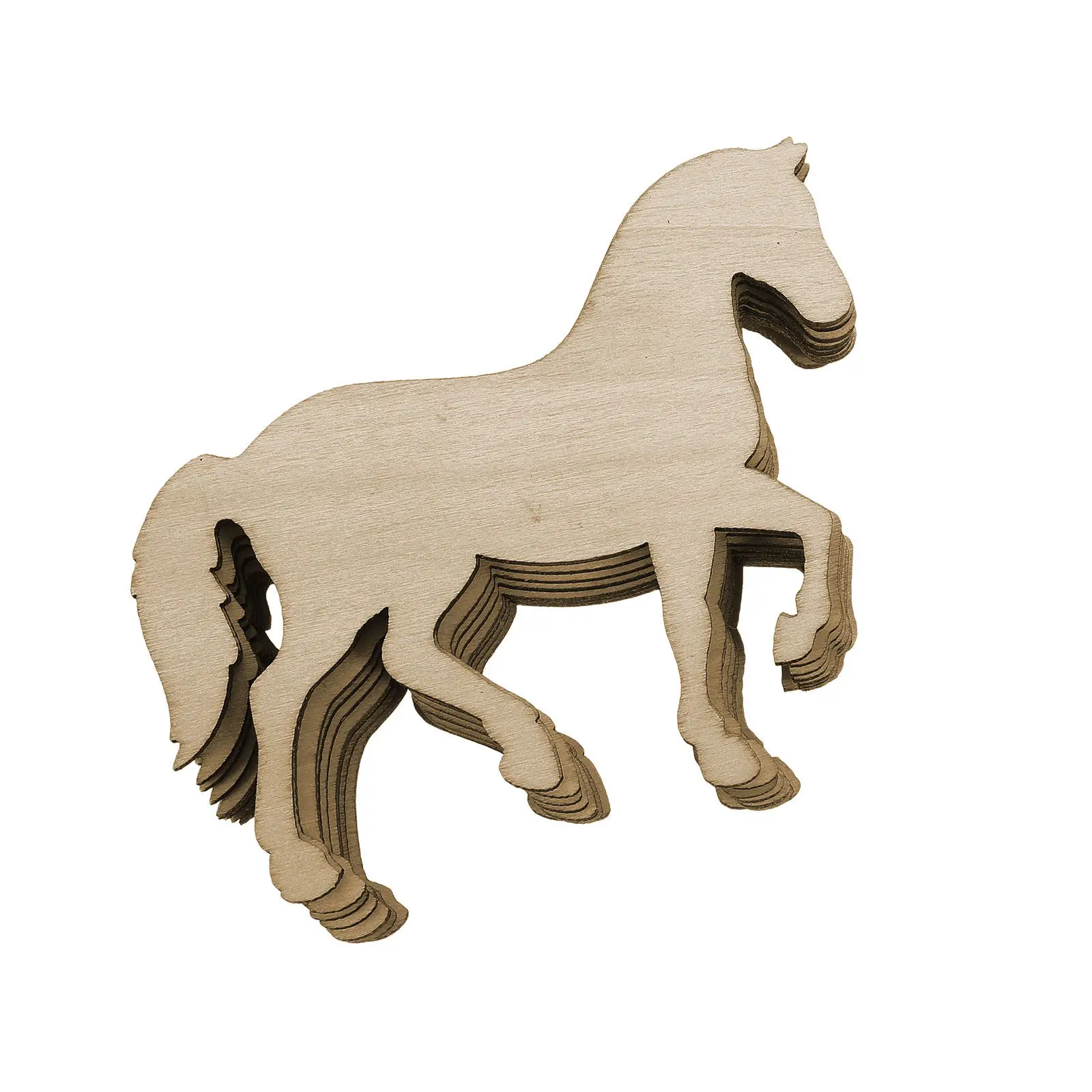 20Pcs Unfinished Wood Horse Cutouts DIY Wooden Horse Crafts Blank Paintable Wood Animal Home Decor Wooden Animal Decorations