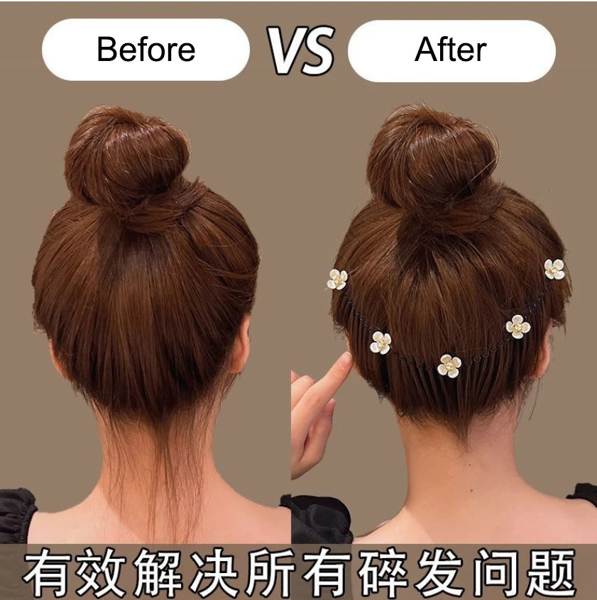 Lovely Flower Pearl Broken Hair Organizer Girls Women Hairpin Clip Invisible Bangs Fixed Insert Comb Tiara Headband Accessories