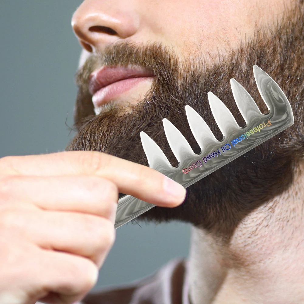 5Pcs Retro Oil Head Comb Set For Men With Fluffy Design, Large Back, Textured Styling Comb, Large Toothed Pork Rib Comb