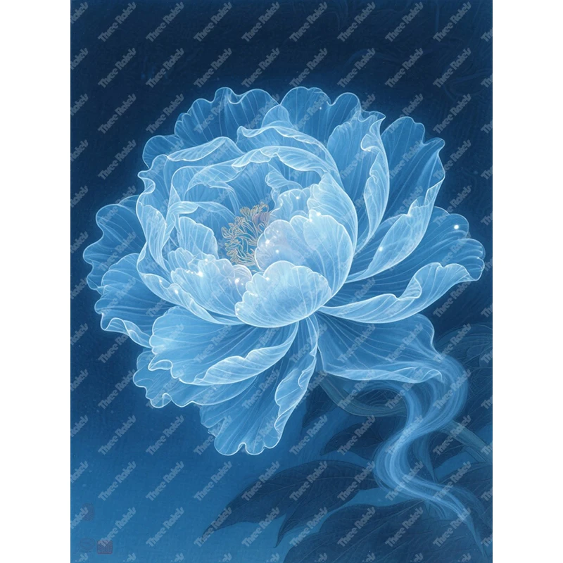 Three Ratels QHH38 Mysterious beautiful Epiphyllum oxypetalum under the moon art Wall stickers for home decoration