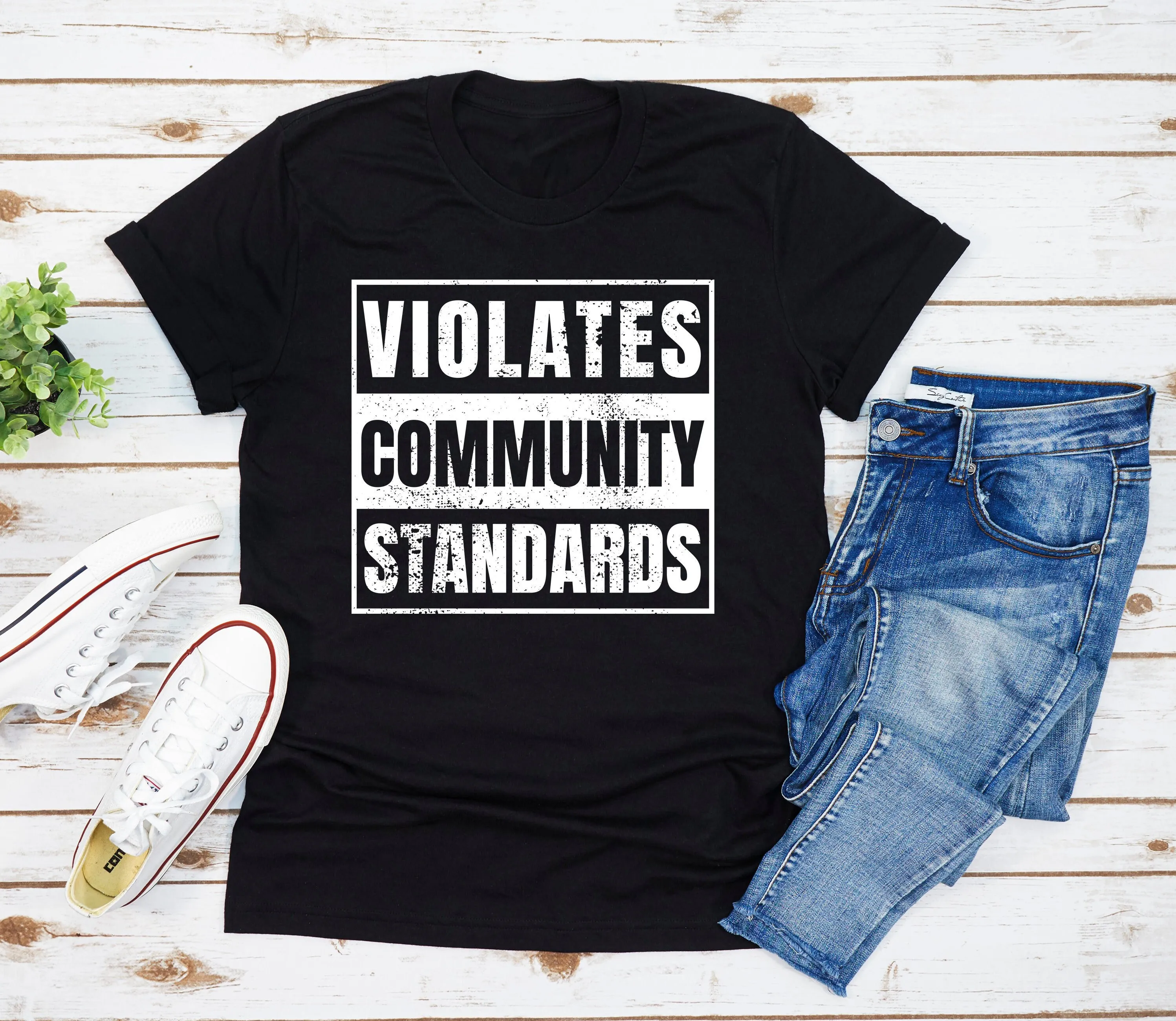 Violates Community Standards T Shirt Conservative Freedom Fighter Funny Republican American Patriot