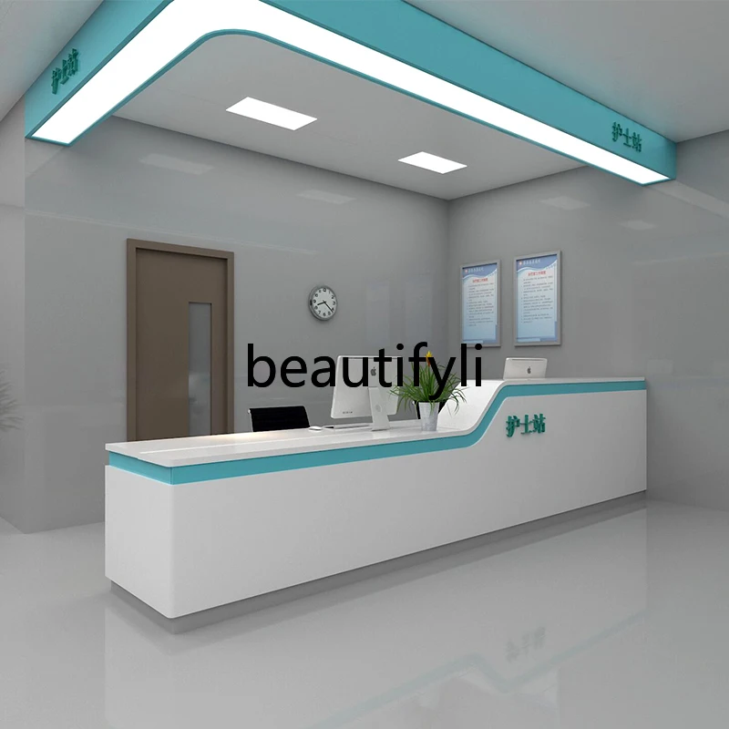Hospital Nurse Station Workbench Dental Clinic Postpartum Center Pre-screening and Triage Service Guide Desk