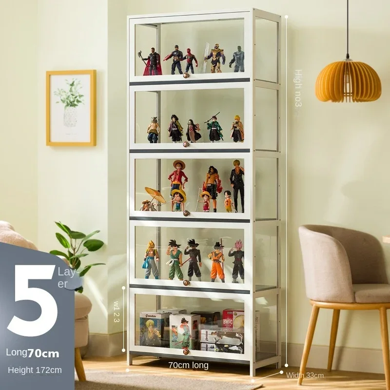 Display Cabinet for Figures Acrylic Transparent Dustproof Display Case Living Room Storage Box Commodity Shelf Bookcase Shelving