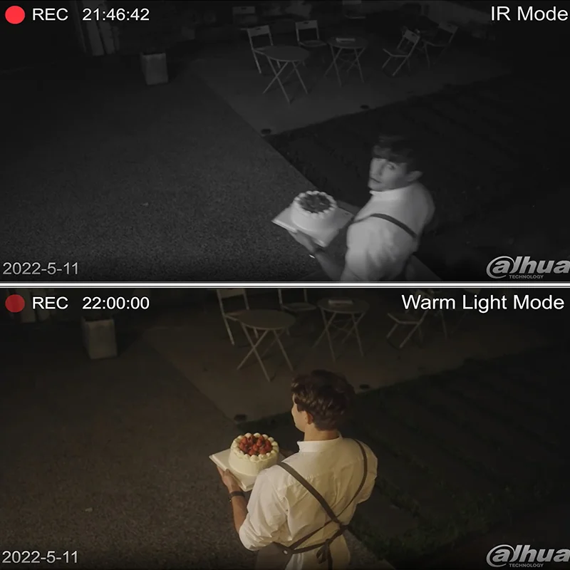 داهوا بدون مخزون أبيض WizSense IPC-HFW2449S-S-IL 4MP 8MP كاميرا POE كاملة الألوان في الهواء الطلق مع ميكروفون مدمج مقاوم للماء IR LED