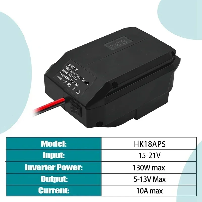 Li-ion Battery Adapter Cigarette Lighter Voltage Regulator 18V To 5-13V Step Down Converter for Hikoki for Hitachi 18V Battery