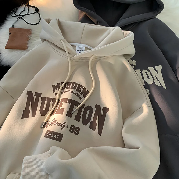 High-End Heavyweight Pure Cotton Hoodie Unisex Loose Silver  Velvet Jacket Long Sleeve Zipper Closure Commute Style
