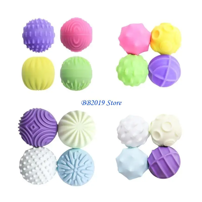 Q0KB 4pcs Sensory Tactilely Silicone Balls Toy fo Office Students Hand Release