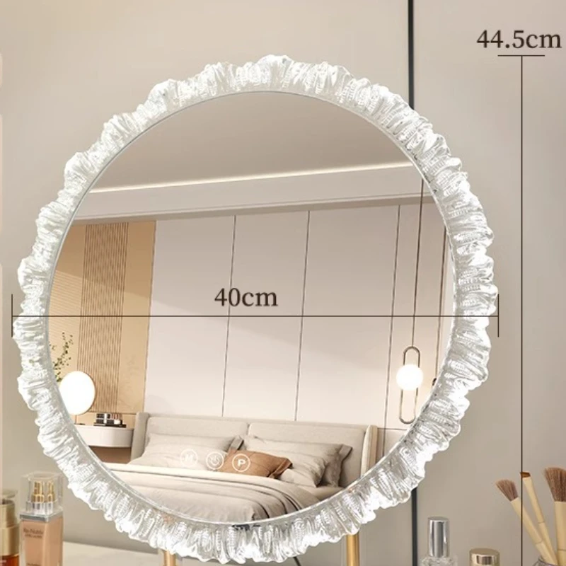 Round Bathroom Mirror Led Light Makeup Full Length Mirror Big Art Espelho De Banheiro Para Parede Home Decoration Accessories - Image 4