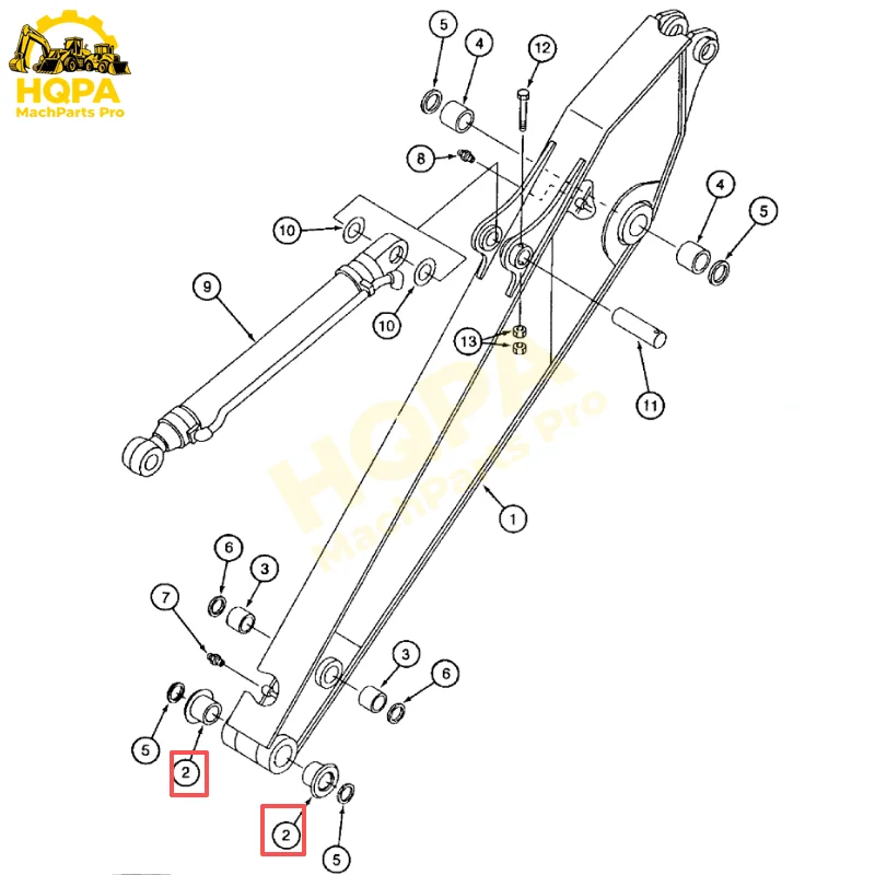 163482A1 1pcs Harden Steel Bearing Bucket Bushing For Case Heavy Equipment CX160 9020B