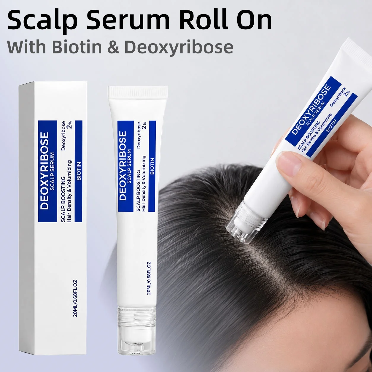 Scalp Serum With Biotin Deoxyribose,Boosts Hair Follicle Vitality Promote Hair Density Nourishing Scalp Make Fuller-Looking Hair